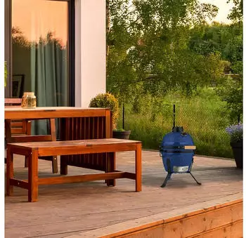 Relaxdays Kamado Ø 26 cm Blue (10050873_45) – Drei Grillmethoden mit einem Gerät abdecken