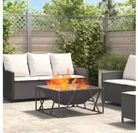 vidaXL Feuerstelle Schwarz 80 x 80 x 40 cm Stahl
