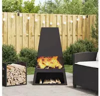 vidaXL Feuerstelle Schwarz 60 x 35 x 100 cm Stahl