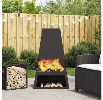 vidaXL Rectangular black fire pit 60 x 35 x 100 cm