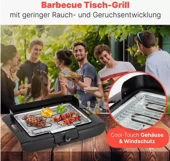 Clatronic BQ 3841 Elektro-Tischgrill 2000W Cool Touch (264848) – Clatronic BQ 3841 Elektro-Tischgrill 2000W Cool Touch (264848) – kompakter Begleiter für den Balkon