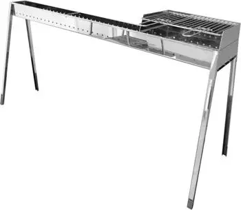 Lisa Milano Grill 100+40 Plus Holzkohlegrill 120cm Edelstahl Spiegelfinish (CAN1018)