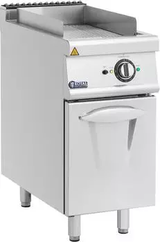 Royal Catering Pro 730 Series Elektro-Grillplatte geriffelt 5,4kW 40x70cm mit Unterschrank (RCEG-40/700CG)