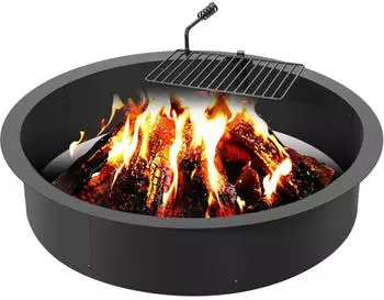 VEVOR Feuerring mit Grillrost, Kohlenstoffstahl, &Oslash;914mm, H216mm (VOLD-36-8.5-Y)