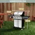 Deluke Gasgrill 3+1 Brenner mit Deckel DELO mit Handschuhe Grillwagen mit Seitenbrenner Campinggrill mit Seitenablage Thermometer
