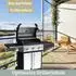 Deluke Gasgrill 3+1 Brenner mit Deckel DELO mit Handschuhe Grillwagen mit Seitenbrenner Campinggrill mit Seitenablage Thermometer