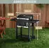Deluke Holzkohlegrill mit Deckel OLLI [Inkl. Grillmatte Bürste & Handschuhe] Grillwagen Edelstahl-Griff Standgrill Kohlegrillwagen schwarz Metall DHH100