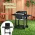 Deluke Holzkohlegrill mit Deckel OLLI [Inkl. Grillmatte Bürste & Handschuhe] Grillwagen Edelstahl-Griff Standgrill Kohlegrillwagen schwarz Metall DHH100