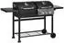 Outsunny Holzkohlgrill Gasgrill mit 2+1 Brenner Thermometer Haken Schwarz