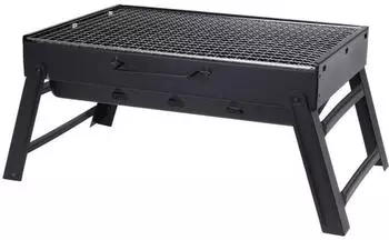 Gerster Holzkohlegrill Schwarz Metall 29x23.5x43 cm & Outdoor-Küchen Holzkohlegrills