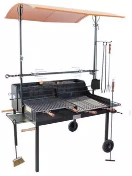 Cruccolini Tuscany Maxi Holz- und Holzkohlegrill, Schmiedeeisen, ~50 Personen (BA43)
