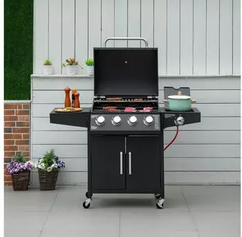 Outsunny Gasgrill BBQ mit 3 Brennern (DE846-102V91BK0431)