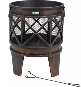 Feuerkorb Tepro Gracewood aus Metall mit dekorativem Gitterdesign und stabilen F&uuml;&szlig;en f&uuml;r gem&uuml;tliche Abende im Freien.