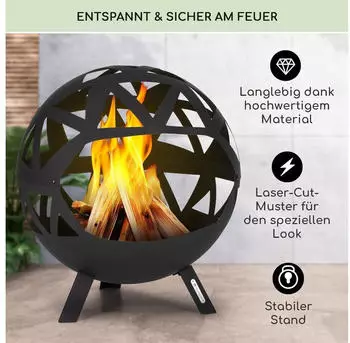 Blumfeldt Feuerstelle mit Standfuß 68 cm – Durchdachte Konstruktion mit stabilem Standfuß