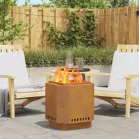 vidaXL Rauchfreier Feuerkorb Rostig 48 x 48 x 51 cm Wetterfeststahl