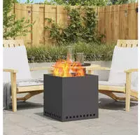 vidaXL Rauchfreier Feuerkorb Schwarz 48 x 48 x 50 cm Stahl