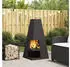 vidaXL Feuerstelle mit Holzlagerung Stahl Schwarz 50x50x100cm