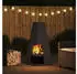 vidaXL Feuerstelle mit Holzlagerung Stahl Schwarz 50x50x100cm