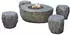 GardenForma Vesuv Gas-Feuerstelle Sitzgruppe Faserbeton Basaltoptik (OFG110GR-SET1)