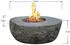 GardenForma Vesuv Gas-Feuerstelle Sitzgruppe Faserbeton Basaltoptik (OFG110GR-SET1)