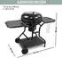 Deluke Kugelgrill Holzkohle EUGEN mit Handschuhe Haken BBQ Holzkohlegrill mit Klappbarem Deckel 55cm Grillwagen Schwarz