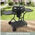 Deluke Kugelgrill Holzkohle EUGEN mit Handschuhe Haken BBQ Holzkohlegrill mit Klappbarem Deckel 55cm Grillwagen Schwarz