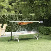 vidaXL Automatischer Grillspie&szlig; mit Motor Edelstahl 150x46,5x82,5 cm