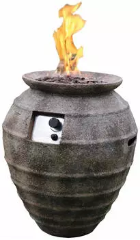 GardenForma Katla Gas-Feuerstelle Keramik Antik-Optik Braun, Faserbeton (300015001)