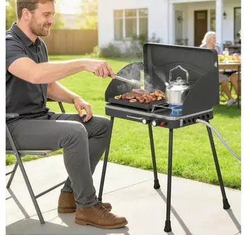 Outsunny Tischgasgrill DE846-309V90BK0431