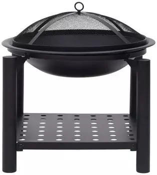 vidaXL Feuerschale mit Schürhaken Stahl 54x54x55cm (313639) – Quadratische Form verteilt Wärme gleichmäßig an alle Sitzplätze