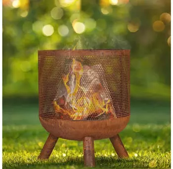 Relaxdays Feuerrost 53 x 44 cm Stahl braun – Relaxdays Feuerrost 53 x 44 cm Stahl braun – gesellige Wärme für kleine Runden
