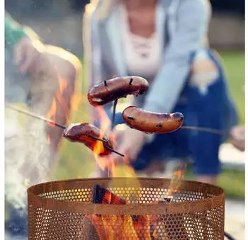 Relaxdays Feuerrost 53 x 44 cm Stahl braun – Durchdachte Ausstattung für sicheres Grillvergnügen