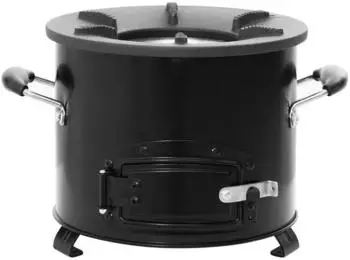 vidaXL Feuerstelle 36x26x22,5 cm Metall schwarz – Metallkonstruktion für direkte Hitzezufuhr