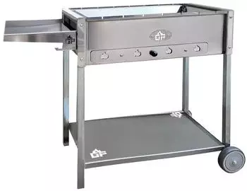 Grillpeter Mangal Batyr Deluxe 60 Schaschlikgrill mit Ablage und Topfhalter – Grillpeter Mangal Batyr Deluxe 60 – Schaschlikgrill für gesellige Runden