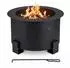 Relaxdays Feuerschale rauchfrei Stahl Ø 56cm, Schwarz
