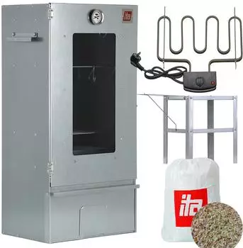 ita Räucherofen 7000 Elektrischer Räucherschrank 81cm, 3 Etagen, Sichtfenster & Thermometer, Legierter Stahl (7000)