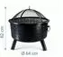 Relaxdays Feuerschale mit Grillrost und Funkenschutz, Metall, Schwarz, 66x62x66cm