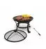 Relaxdays Feuerschale mit Grillrost und Funkenschutz, Metall, Schwarz, 55x50x55cm