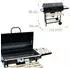 Relaxdays Holzkohlegrill Grillwagen XXL mit Deckel und Thermometer, schwarz/natur