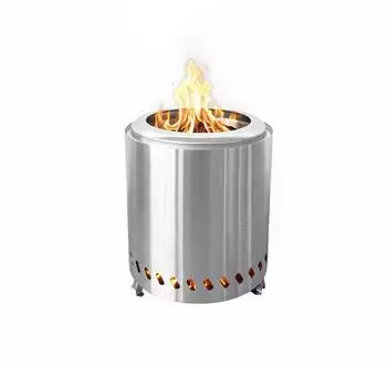 Relaxdays Tischfeuerschale rauchfrei, Metall, silber, 22.5x25x22.5cm