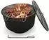 Relaxdays Feuerschale mit Grillrost, Metall, Schwarz, 61x38x61cm