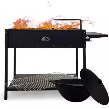 Grillpeter Batyr 80 Schaschlikgrill 80cm mit Grillrost & Kasan 10L (8091293)