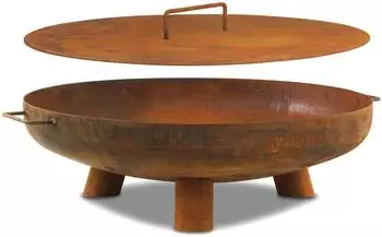 BBQ-Toro Feuerschale mit Deckel, &Oslash; 70cm, Dreibein, Rostoptik