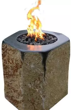 GardenForma Derby Gasfeuerstelle Basalt Naturstein, schwarz/braun (OFS301)