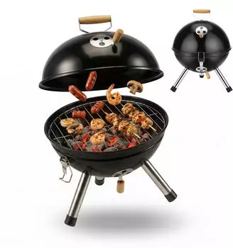 Relaxdays Mini-Kugelgrill, tragbar, &Oslash; 30cm
