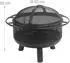 Relaxdays Feuerschale mit Funkenschutz HD: 52x60 cm Schürhaken Garten & Terrasse Outdoor Feuerstelle Eisen schwarz schwarz Metall 10052085_0