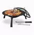 Relaxdays Feuerschale Ø Schale 51 cm klappbare Beine Grillrost Funkenschutz Schürhaken Feuerstelle Garten schwarz mehrfarbig Stahl 10050860_0