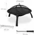 Relaxdays Feuerschale Ø Schale 51 cm klappbare Beine Grillrost Funkenschutz Schürhaken Feuerstelle Garten schwarz mehrfarbig Stahl 10050860_0