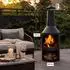 BBQ Collection Terrassenofen mit Schornstein & Funkenschutz, Kohlenstoffstahl, 44,5x44,5x134cm