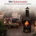 BBQ Collection Terrassenofen mit Schornstein & Funkenschutz, Kohlenstoffstahl, 44,5x44,5x134cm